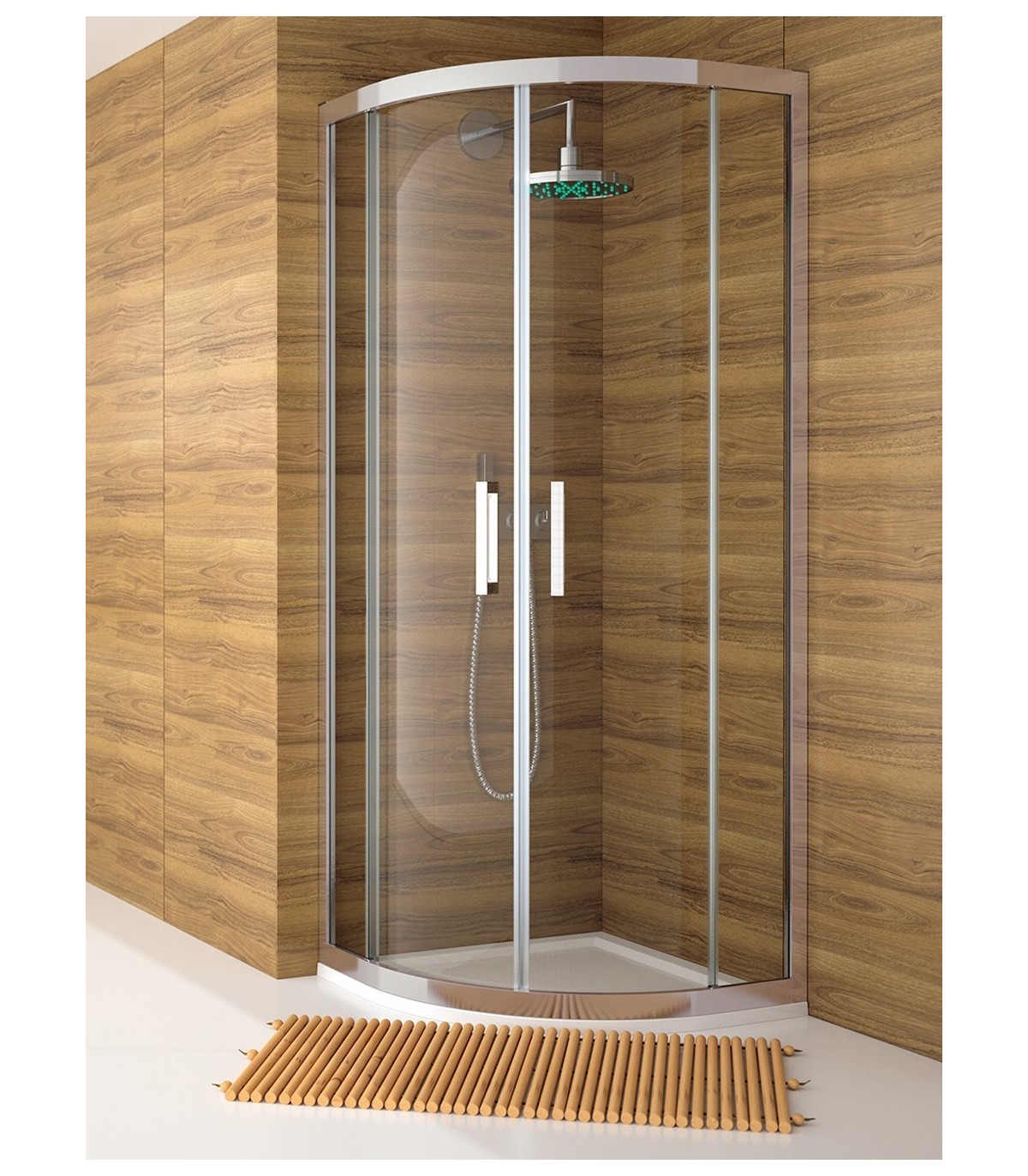 Mamparas de ducha semicirculares con puertas correderas y anti cal