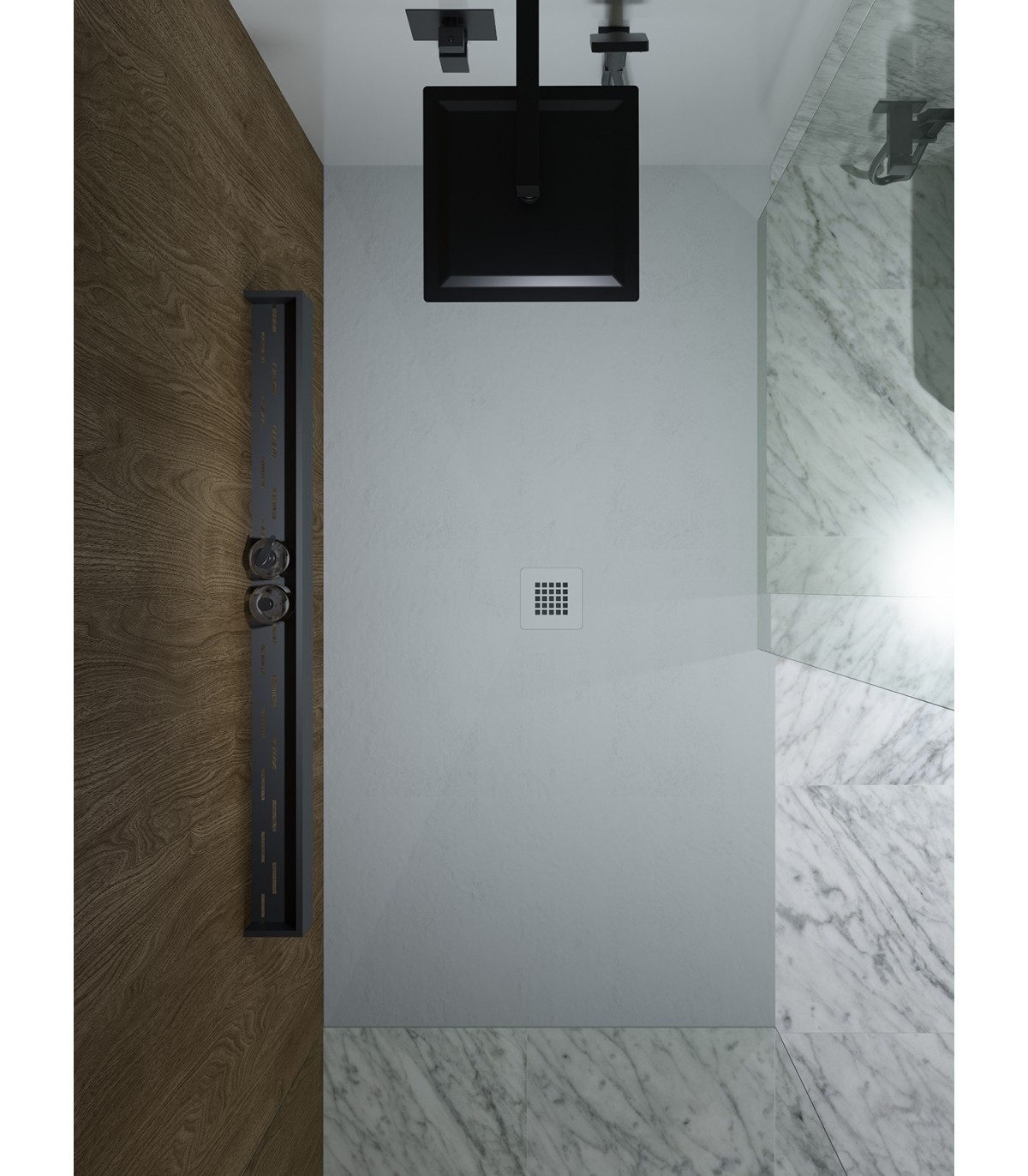 Plato de ducha blanco con marco medida 90x140 cm